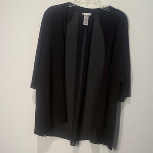 Catherines Black Open Front Cardigan